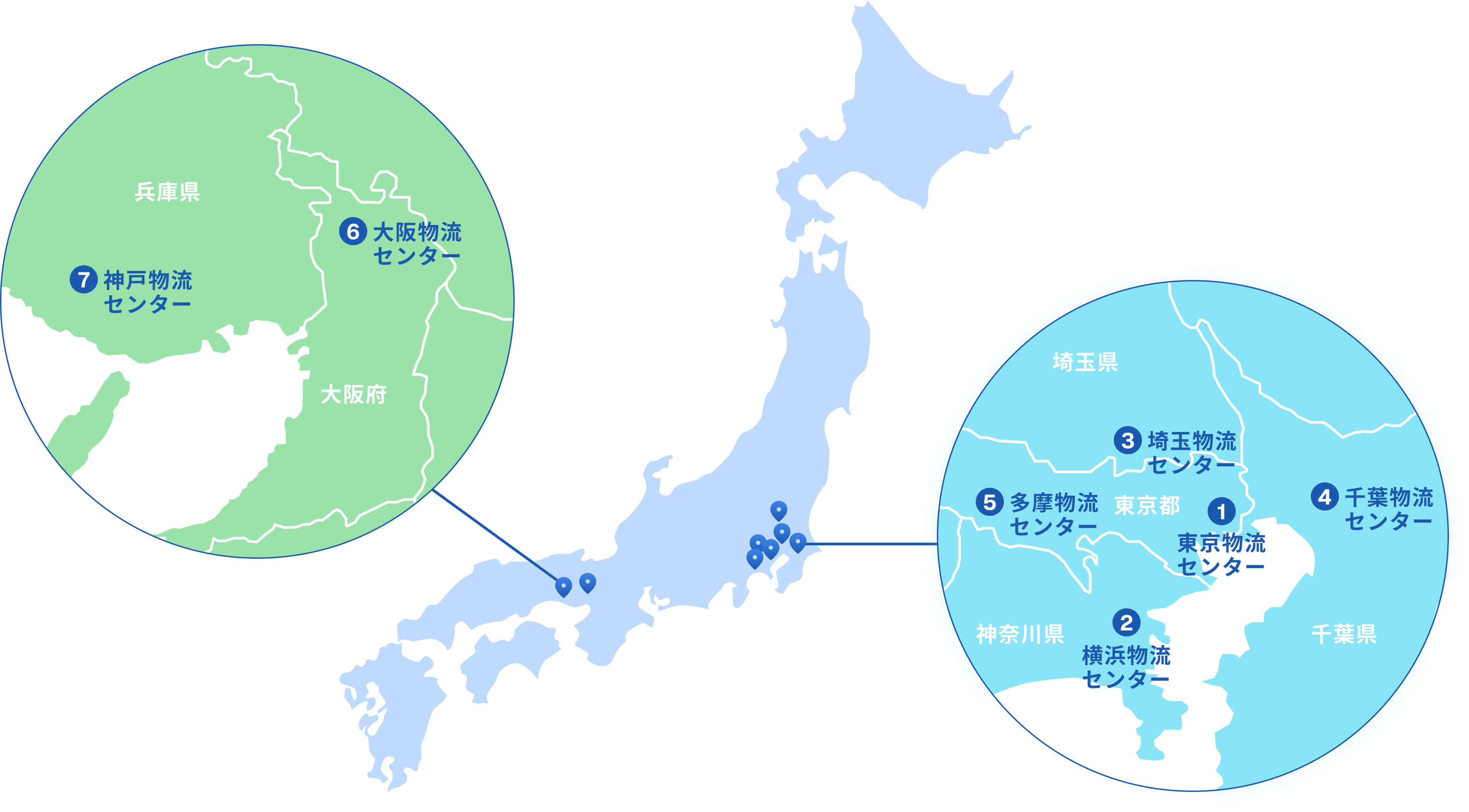 全国の物流センターのご案内